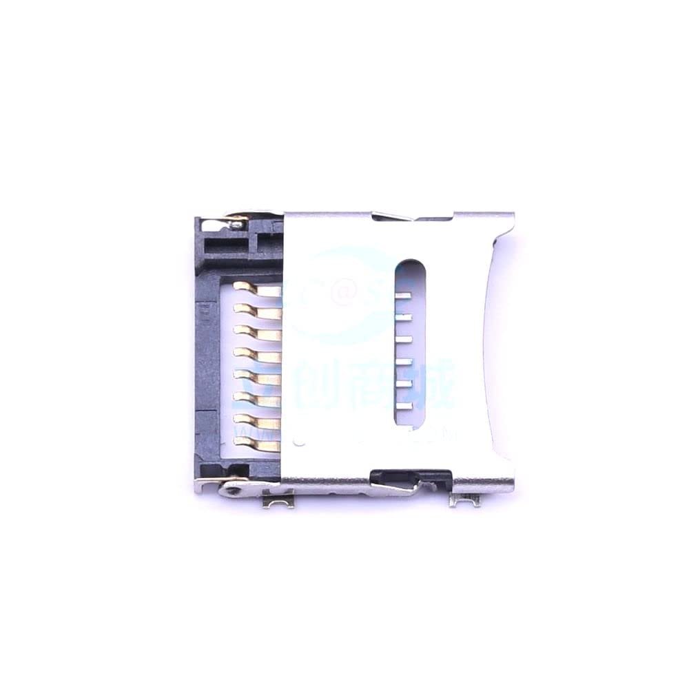 10 Pcs Card Socket Connector Mobile Phone, POS Machine Connector MICROTF flip Cover 1.6mm high Card Socket SD Card Connector SMD Card Socket XKNANO-1307-16