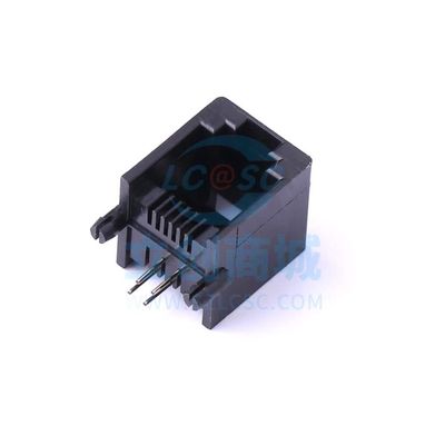 10 Pcs RJ116P4C, Full Gold, Black, earless, unshielded Ethernet Connector (RJ45 RJ11) Plug-in RJ Socket DS1133-S40BPX