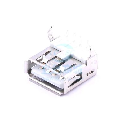 10 Pcs USB-A/F-1 * 4P 90 Degree Angled Plug K pin Female White Plastic Copper Shell USB Connector Plug-in Type-A U-USBAR04P-F002