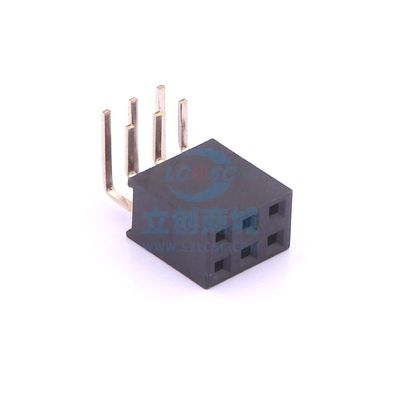 10 Pcs 2x3P 2.54mm Female Header Plug-in, P= 2.54mm 2.54mm 2.54-2 * 3P Female Curved Female