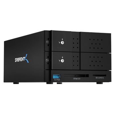 SABRENT USB Type C to Dual 3.5 SATA and RAID Docking Station with CFast/SD Card Readers and USB Type A Port (DS-2BCR)