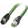 1407501, Network Cable, CAT5, Str M12 M 4p to Str RJ45 M 8p4c, 4wire 5m, PVC Green, NBC-MSD/ 5,0-93B/R4AC SCO view 1