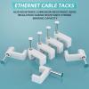 AOPOCKAN TECH Cable Clips Black 100 Pieces Ethernet Cable Clips with Steel Nails 8mm Cord Holder for Cat8 Cat7 Cat6 Flat Ethernet Cable - 0.32 inch view 3