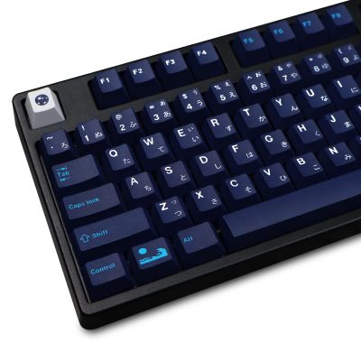 MOLGRIA Blue Hell Keycaps, PBT 129 Set for Gaming Keyboard, Cherry Profile Dye Sublimation Custom Keycaps with Japanese Font for Kailh Cherry MX 104/87/74/61 60 Keyboard ANSI Layout