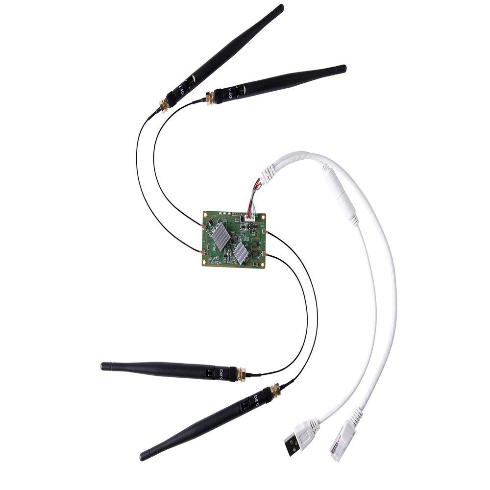 Vonets VM5G Mini Module WiFi Bridge/WLAN Repeater/Mini Router Signal Booster Extender Indutrial 2.4GHz/5GHz with 4 External Antennas,Suitable for Industrial Integration and Secondary Development
