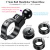 BRCOVAN Aluminum Alloy Mount Base with 0.67'' (17mm) TPU Ball for Handlebar Round Rails Diameter 0.5'' 0.87'' 1'' 1.26'' view 2