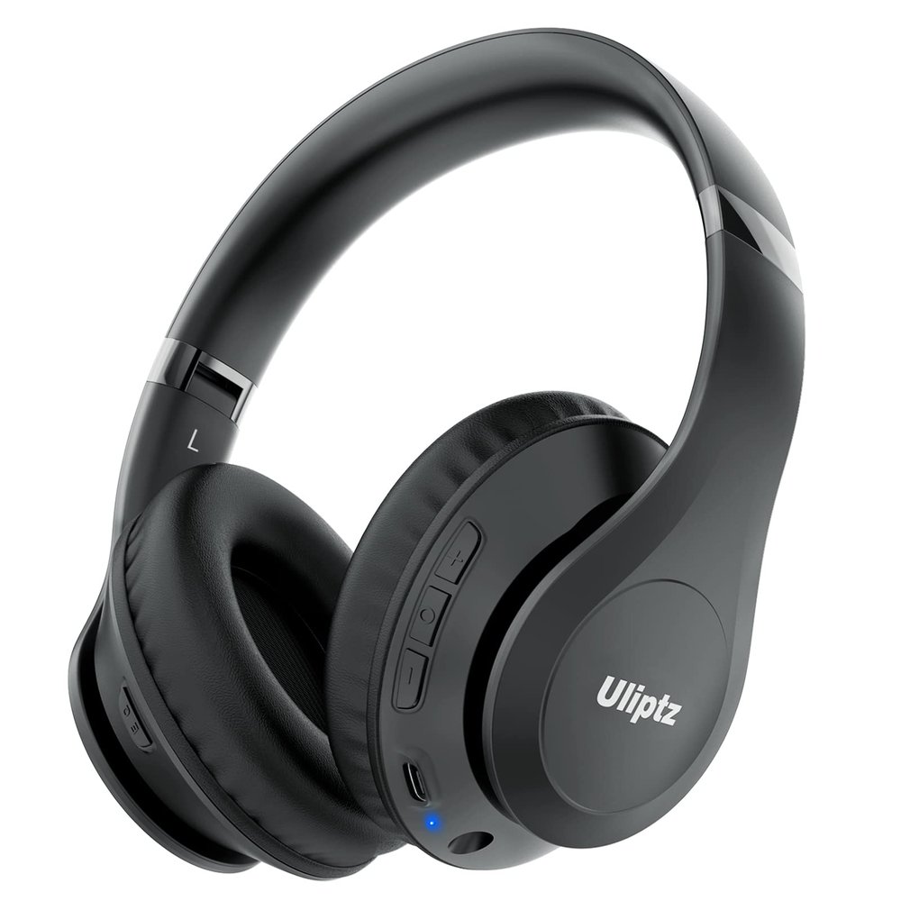 Uliptz Wireless Bluetooth Headphones, 65H Playtime, 6 EQ Sound Modes, HiFi Stereo Over Ear Headphones with Microphone, Foldable Lightweight Bluetooth 5.3 Headphone for Travel/Office/Cellphone/PC
