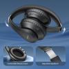 Uliptz Wireless Bluetooth Headphones, 65H Playtime, 6 EQ Sound Modes, HiFi Stereo Over Ear Headphones with Microphone, Foldable Lightweight Bluetooth 5.3 Headphone for Travel/Office/Cellphone/PC view 4