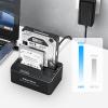 Hard Drive Dock, RSHTECH Aluminum USB 3.0 to SATA Dual Bay External Hard Drive Docking Station for 2.5 & 3.5 inch SATA HDD SSD with Offline Clone/Duplicator Function, Support UASP & 2x16TB (RSH-DS01) view 3