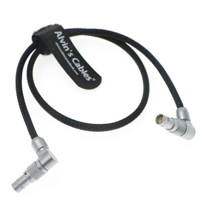 Alvin's Cables for Red-Komodo Rotatable Flexible Power-Cable 2-Pin Female to Adjustable Right-Angle 2-Pin Male Cord