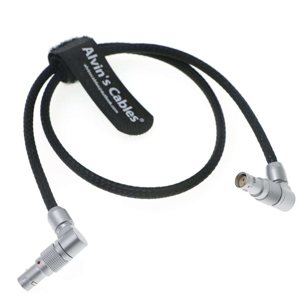 Alvin's Cables for Red-Komodo Rotatable Flexible Power-Cable 2-Pin Female to Adjustable Right-Angle 2-Pin Male Cord