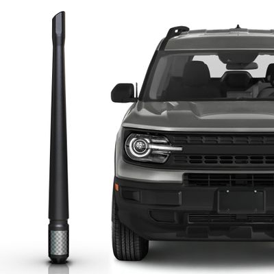 TEKK Carbon Fiber Short Antenna Compatible with Ford Bronco 2021-2023/7.9 Inches Premium Flexible Rubber/Designed for Enhance FM/AM Radio Signal Reception