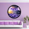 JYBBGO 17.3'' Moving Sand Art 3D Sand Painting Picture Creative Deep Sea Sandscape Living Room Decoration, 360 Rotate, Glass Crafts Solid Wood Frame, Home Office Work Decor(Purple) view 1