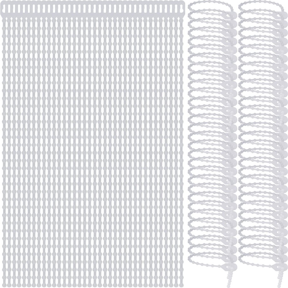 Pasow Beaded Cable Tie Wrap Releasable Reusable Zip Ties Adjustable Self Locking Nylon Cable Zip Ties - 100 Pack (6 Inch)