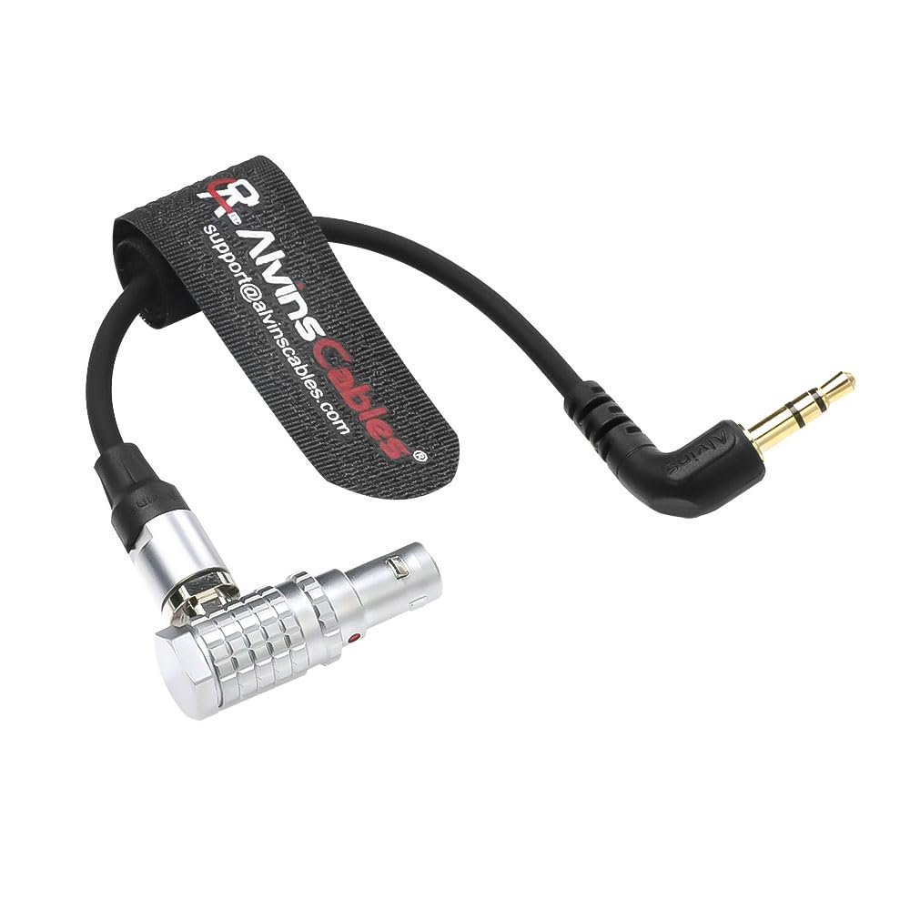 Alvin's Cables Timecode-Out-Cable for Sound-Devices|Tentacle-Sync Time-Code from 5-Pin-Male Right-Angle to 1/8"|3.5mm TRS 6Inch|15CM
