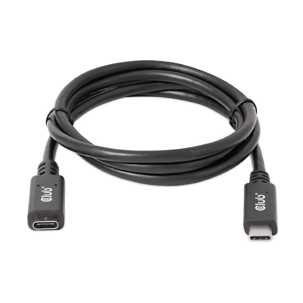 CLUB3D USB Gen1 Type-C Extension Cable 5Gbps 60W(20V/3A) 4K60Hz M/F 1m/3.28ft