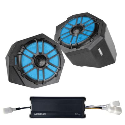 Memphis Audio Front Pods with 6.5" Coax and 300 Watt 2 Channel Amplifier Compatible with 17+ Can-Am Maverick X3