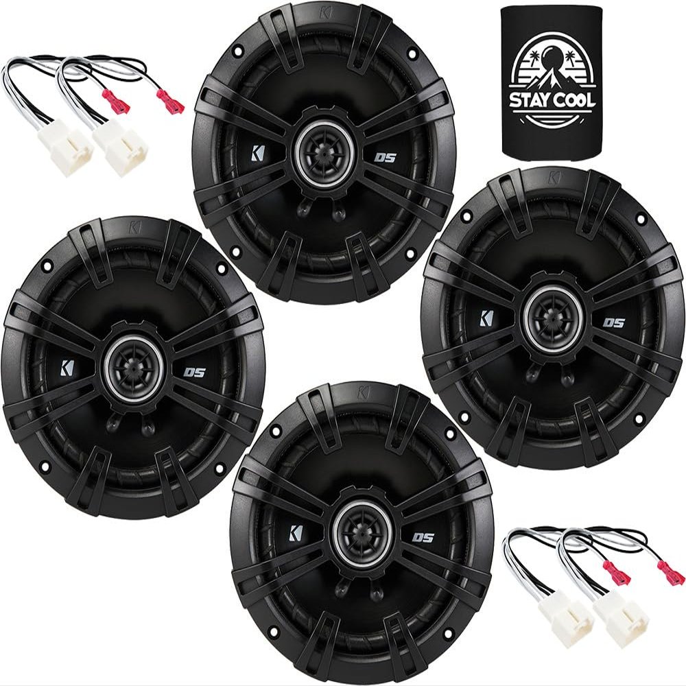 KICKER Speakers 6.5 inch for Ford Fusion 2013-2020 Upgrade Kit - 4 Pack of DS Series with Harness, Coaxial 6 1/2 Car Audio Front and Rear Door Speaker DSC650, 43DSC6504