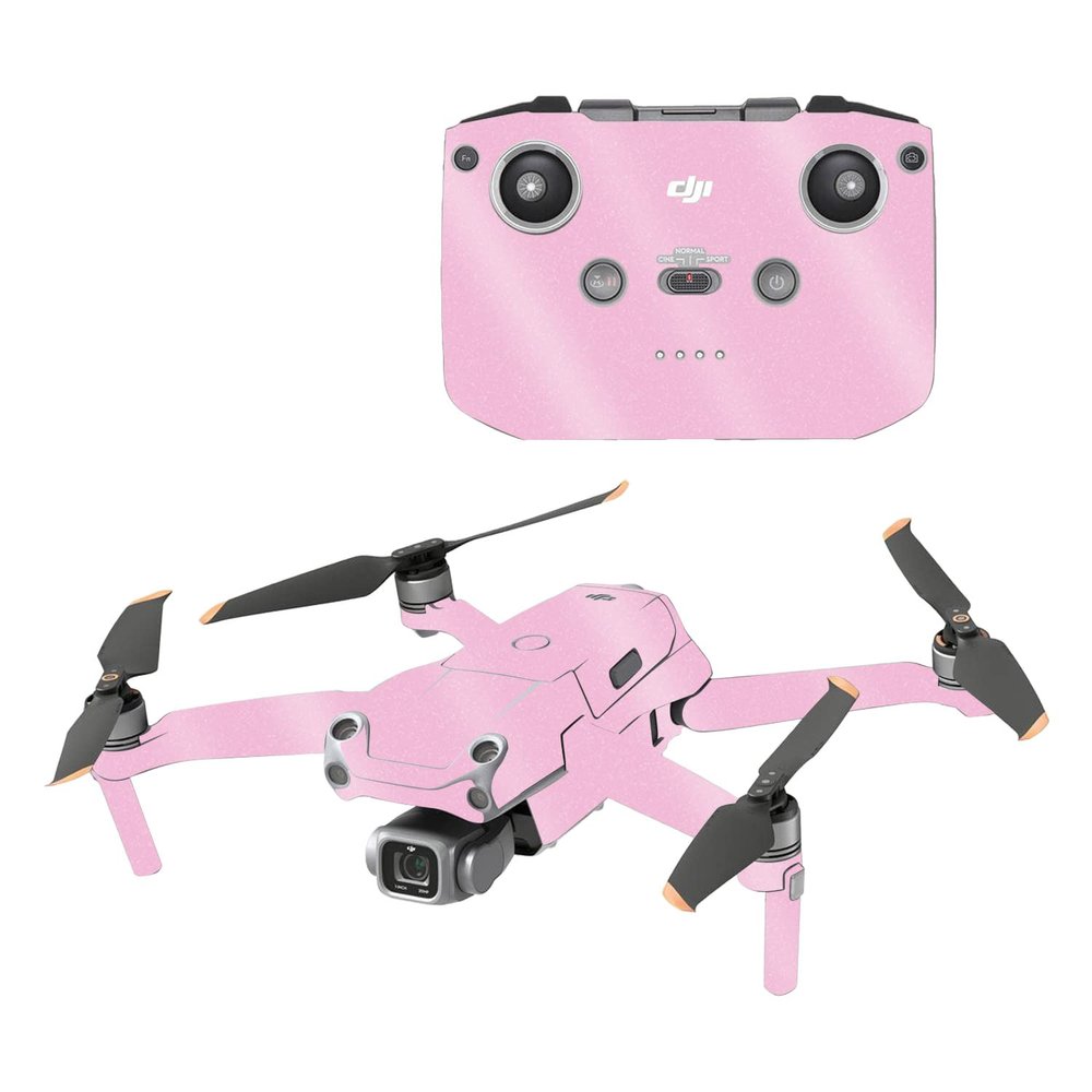 MightySkins Glossy Glitter Skin Compatible with DJI Air 2S - Solid Pink | Protective, Durable High-Gloss Glitter Finish | Easy to Apply, Remove, and Change Styles | Made in The USA
