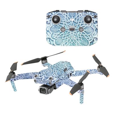 MightySkins Glossy Glitter Skin Compatible with DJI Air 2S - Carved Blue | Protective, Durable High-Gloss Glitter Finish | Easy to Apply and Change Styles | Made in The USA