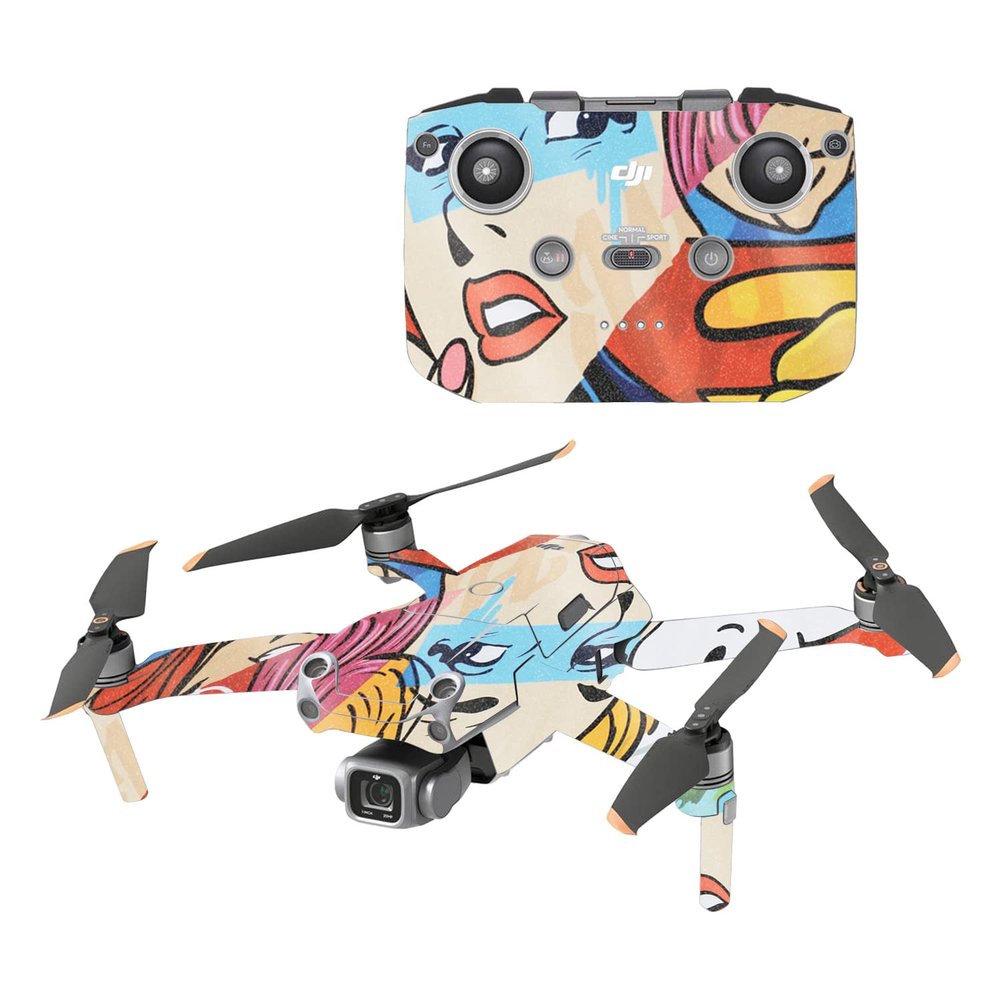 MightySkins Glossy Glitter Skin Compatible with DJI Air 2S - Cartoon Mania | Protective, Durable High-Gloss Glitter Finish | Easy to Apply and Change Styles | Made in The USA