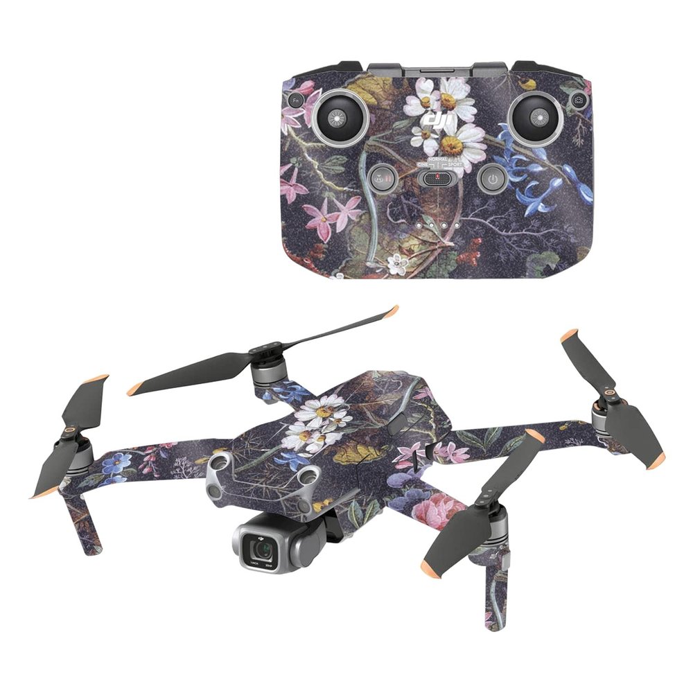 MightySkins Glossy Glitter Skin Compatible with DJI Air 2S - Midnight Blossom | Protective, Durable High-Gloss Glitter Finish | Easy to Apply and Change Styles | Made in The USA