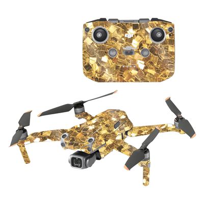 MightySkins Glossy Glitter Skin Compatible with DJI Air 2S - Gold Chips | Protective, Durable High-Gloss Glitter Finish | Easy to Apply, Remove, and Change Styles | Made in The USA