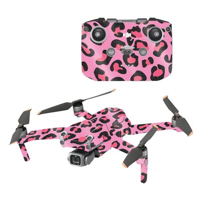 MightySkins Glossy Glitter Skin Compatible with DJI Air 2S - Pink Leopard | Protective, Durable High-Gloss Glitter Finish | Easy to Apply and Change Styles | Made in The USA