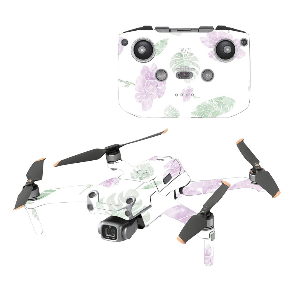 MightySkins Glossy Glitter Skin Compatible with DJI Air 2S - Water Color Flowers | Protective, Durable High-Gloss Glitter Finish | Easy to Apply and Change Styles | Made in The USA