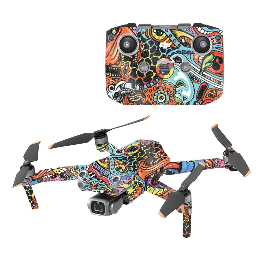 MightySkins Glossy Glitter Skin Compatible with DJI Air 2S - Acid Trippy | Protective, Durable High-Gloss Glitter Finish | Easy to Apply and Change Styles | Made in The USA