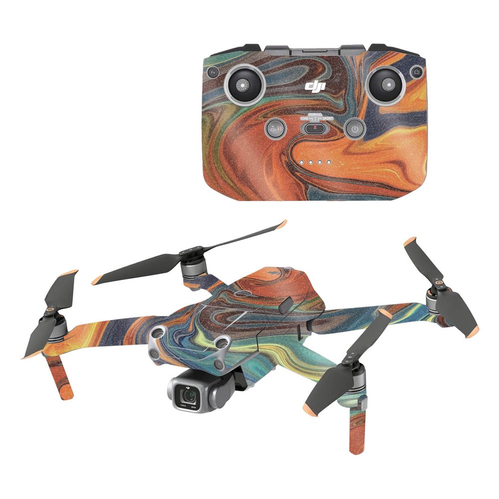 MightySkins Glossy Glitter Skin Compatible with DJI Air 2S - Lava Water | Protective, Durable High-Gloss Glitter Finish | Easy to Apply, Remove, and Change Styles | Made in The USA