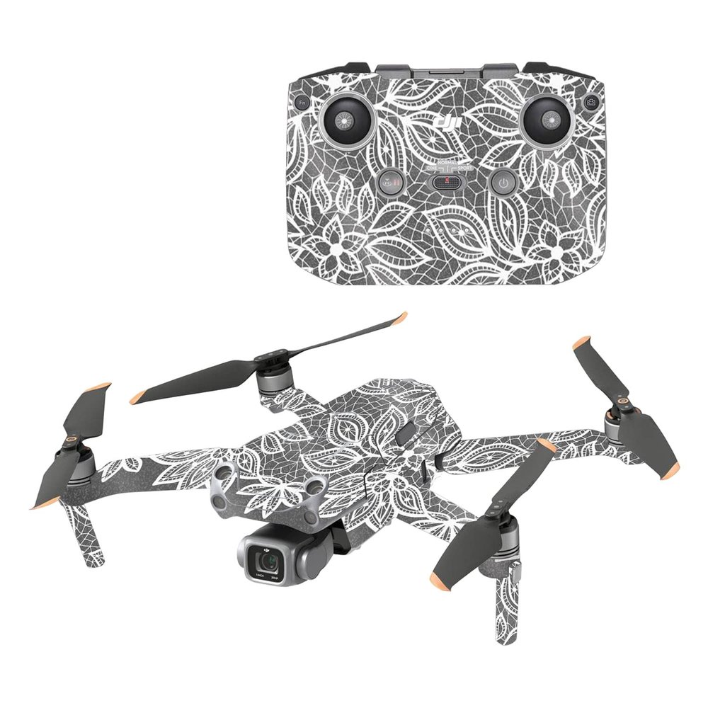 MightySkins Glossy Glitter Skin Compatible with DJI Air 2S - Floral Lace | Protective, Durable High-Gloss Glitter Finish | Easy to Apply and Change Styles | Made in The USA