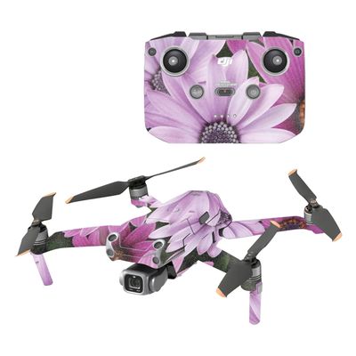 MightySkins Glossy Glitter Skin Compatible with DJI Air 2S - Purple Flowers | Protective, Durable High-Gloss Glitter Finish | Easy to Apply and Change Styles | Made in The USA