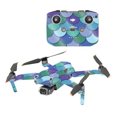 MightySkins Glossy Glitter Skin Compatible with DJI Air 2S - Blue Scales | Protective, Durable High-Gloss Glitter Finish | Easy to Apply and Change Styles | Made in The USA