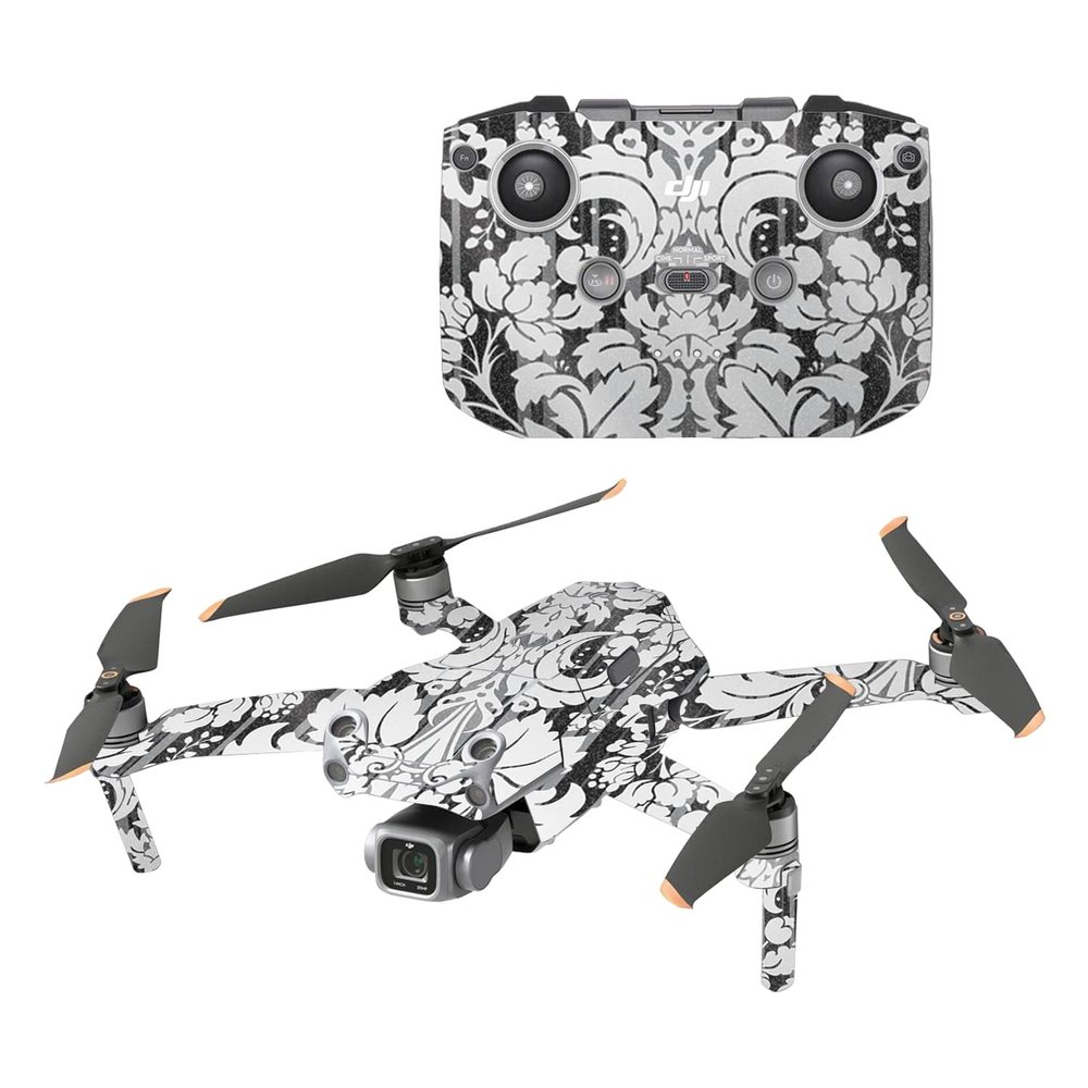 MightySkins Glossy Glitter Skin Compatible with DJI Air 2S - Floral Retro | Protective, Durable High-Gloss Glitter Finish | Easy to Apply and Change Styles | Made in The USA