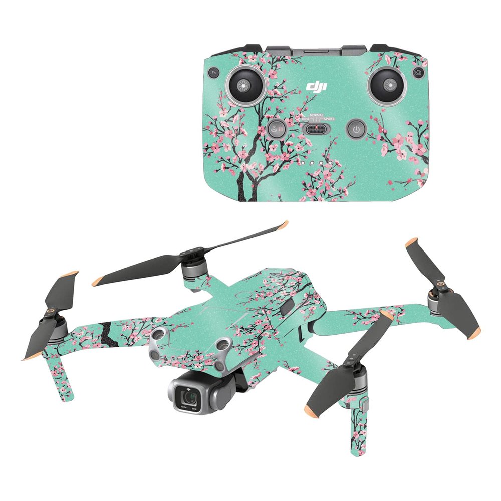 MightySkins Glossy Glitter Skin Compatible with DJI Air 2S - Cherry Blossom Tree | Protective, Durable High-Gloss Glitter Finish | Easy to Apply and Change Styles | Made in The USA