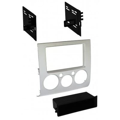 Carxtc Double or Single Din Installation Car Stereo Dash Kit for Aftermarket Radio Silver Color