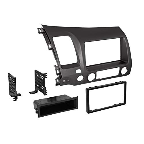 Carxtc Double or Single Din Installation Car Stereo Dash Kit for Aftermarket Radio Metallic Dark Gray