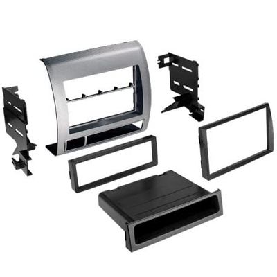 Carxtc Double or Single Din Installation Car Stereo Dash Kit for Aftermarket Radio Silver Painted