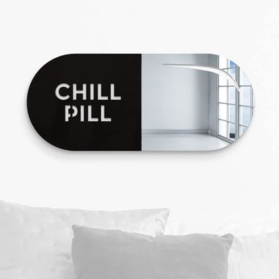4ArtWorks - 19" x 8" Chill Pills Wall Art Decor, Cool Pill Wall Art, Chill Pill Wall Art, Happy Pill Room Wall Decor, Love Pill Wall Decor, Fun Wall Art Dcor