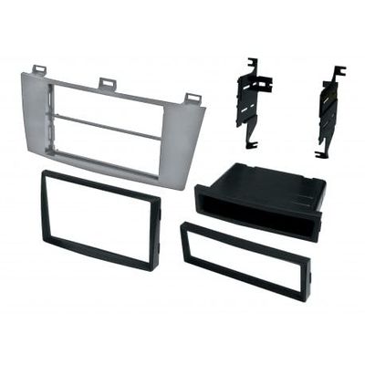 Carxtc Double or Single Din Installation Car Stereo Dash Kit for Aftermarket Radio Silver Colored