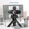1080P Webcam with Privacy Cover Streaming Webcam with Microphone USB Tripod view 2