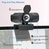 1080P Webcam with Privacy Cover Streaming Webcam with Microphone USB Tripod view 3