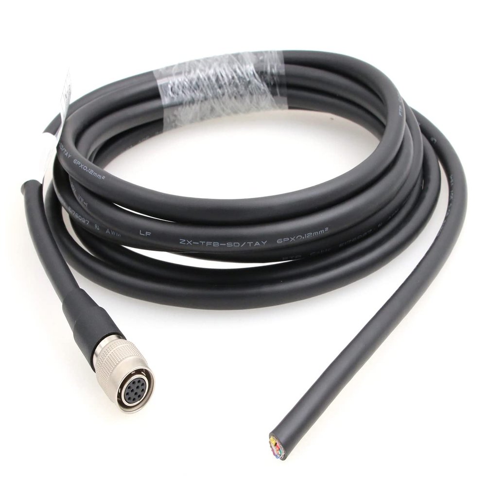 ZBLZGP 12 Pin Hirose Female to Leadwires I/O Trigger Cable for Basler Sony AVT GIGE Cameras (1M, Straight 12 Pin Cable)