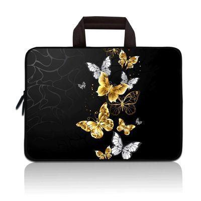 11 11.6 12 12.1 12.5 inch Laptop Carrying Bag Chromebook Case Notebook Ultrabook Bag Tablet Cover Neoprene Sleeve for Apple MacBook Air Samsung Google Acer HP DELL Lenovo Asus (Golden Butterflies)