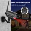 BNT Solar Powered Fake Security Camera, Bullet Dummy Security Camera Simulated Surveillance System with Realistic Red Flashing Light Sensor and Warning Sticker for Indoor/Outdoor(4Pack, Black) view 3