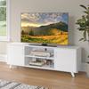 Panana Modern TV Stand, Entertainment Center Television Stands Console with 2 Doors & Shelves Media Console (White, 63" x 15" x 21.6") view 1