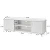 Panana Modern TV Stand, Entertainment Center Television Stands Console with 2 Doors & Shelves Media Console (White, 63" x 15" x 21.6") view 2