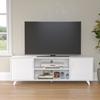 Panana Modern TV Stand, Entertainment Center Television Stands Console with 2 Doors & Shelves Media Console (White, 63" x 15" x 21.6") view 4