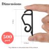 Marsui 500 Pieces Christmas Light Clips Outdoor Gutter Hooks Plastic Seasonal Weatherproof Clips Holiday Fence Hooks for Christmas Roof Tree Outside Hanging String Lights (Black) view 2